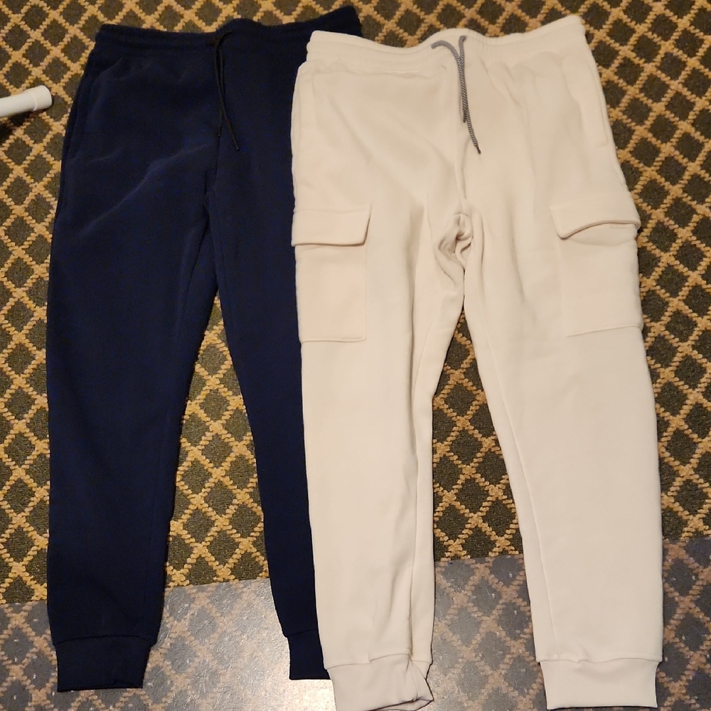 Sovereign State 2 Pr Navy and Cream Jogger Pants Large